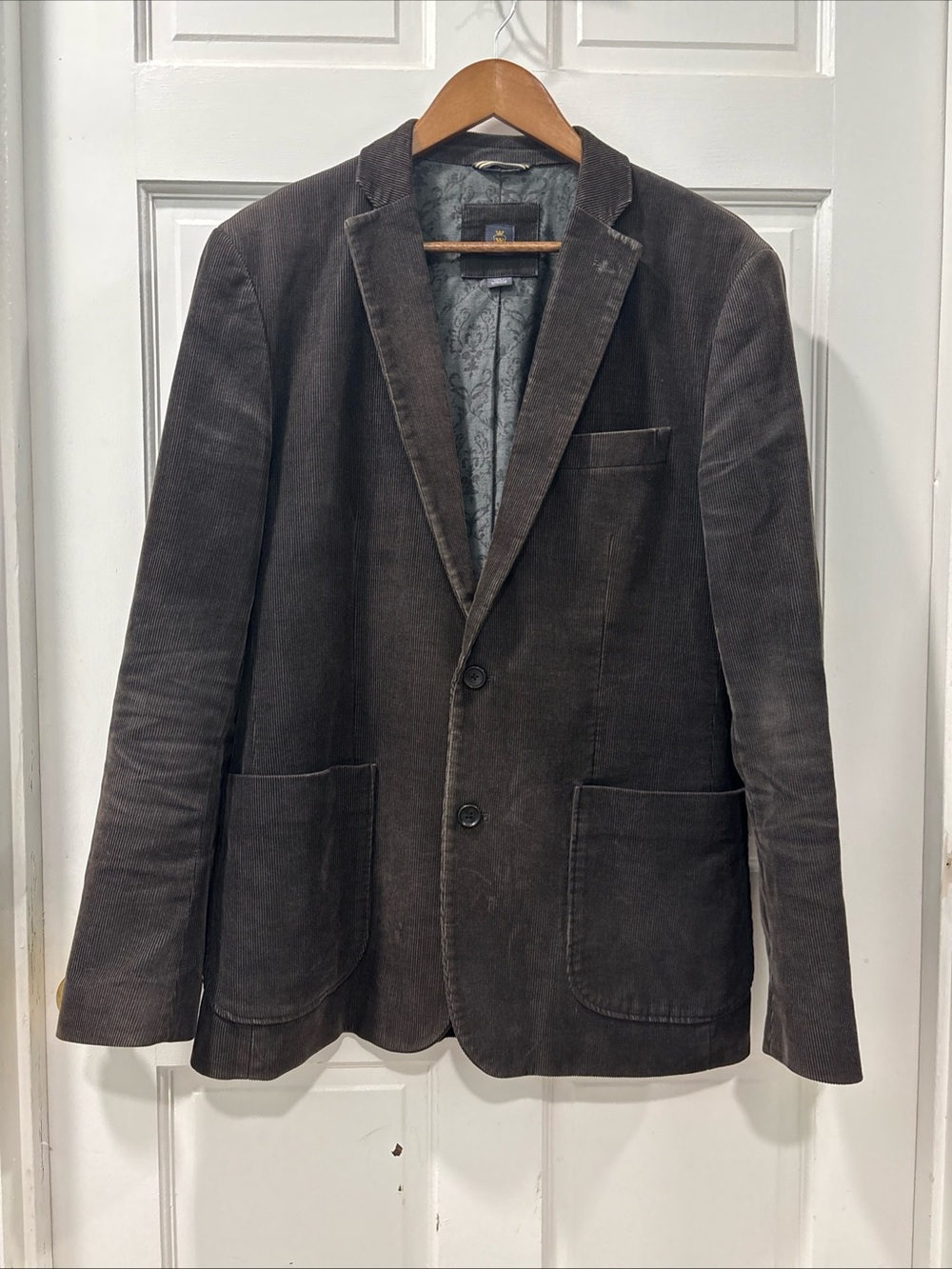 Wallin & Bros Men’s 2 Button Corduroy Sport Coat 40R Espresso Brown Preppy GUC